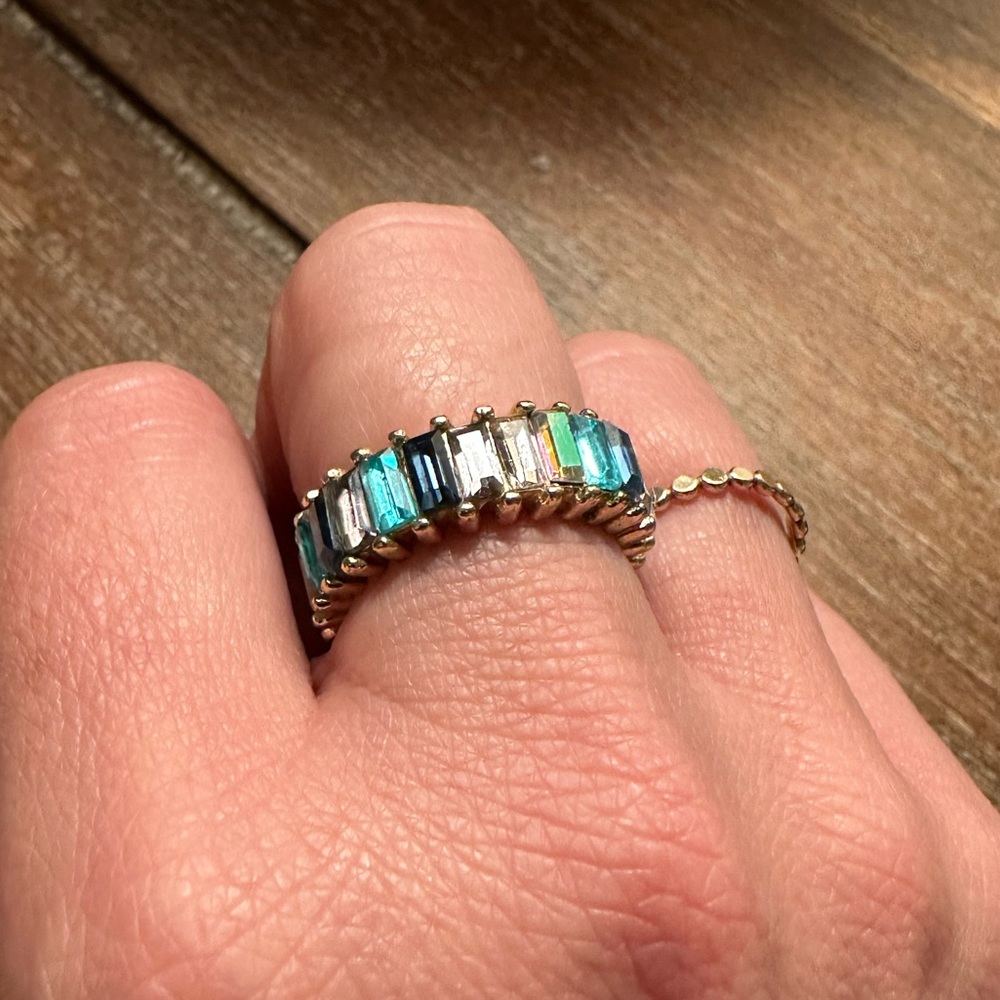 Turquoise multi faceted ring